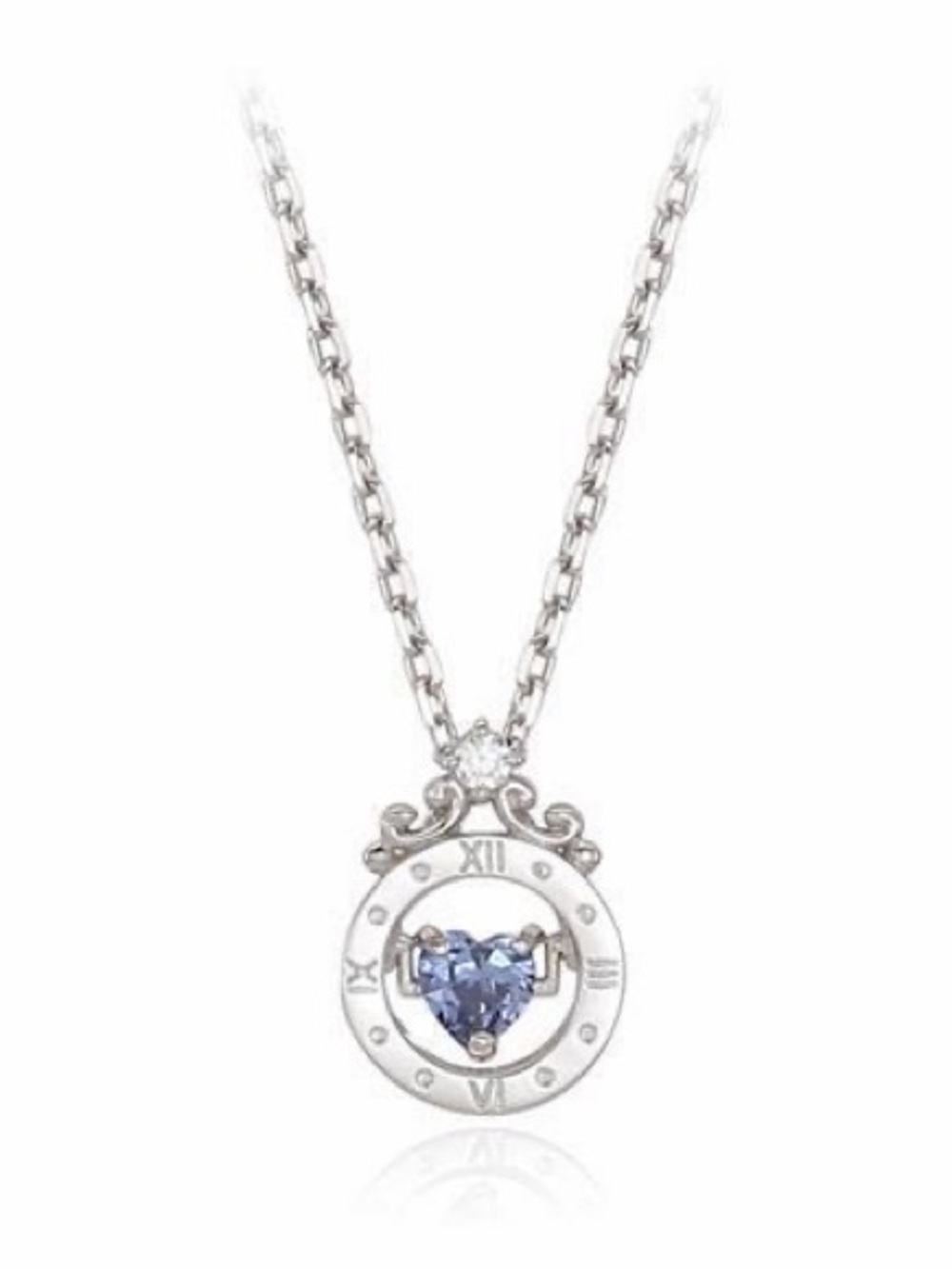 Disney Cinderella Sterling Silver Blue Heart Pendant Necklace – Never Worn